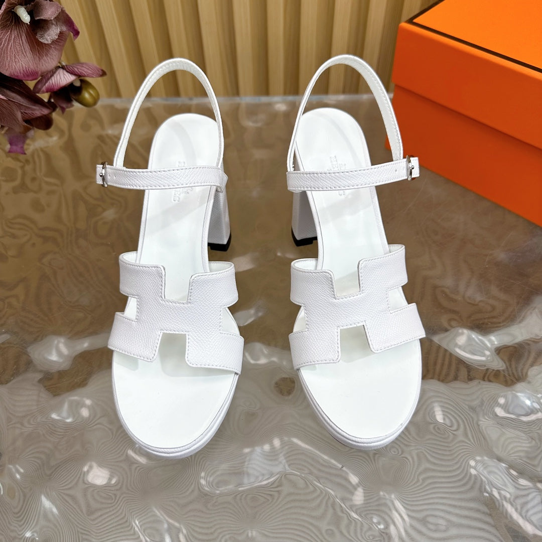 JAZZ 90 SANDAL IN WHITE CALFSKIN - 35