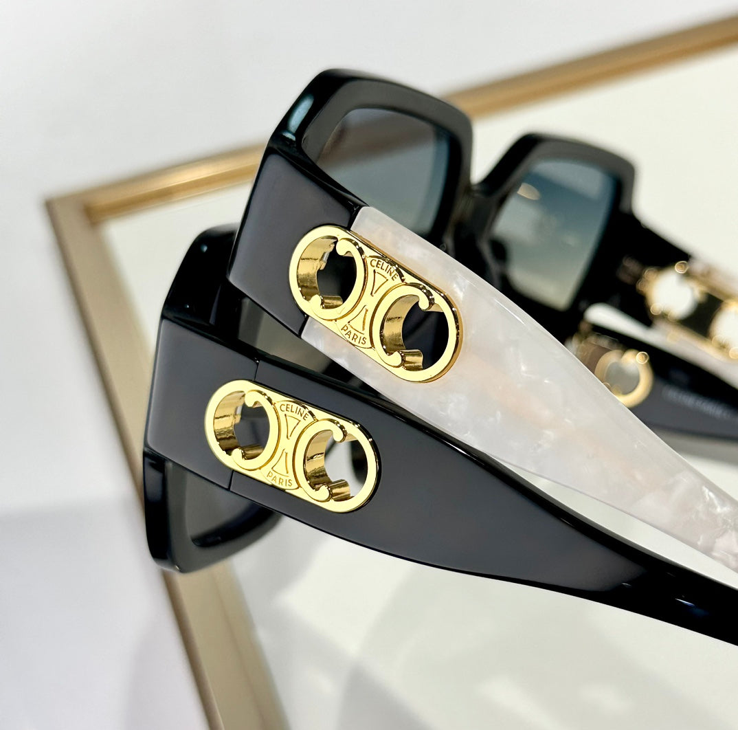 TRIOMPHE SUNGLASS CL40251U IN ACETATE - BLACK-WHITE