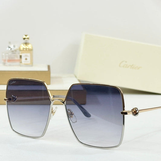 C DE OVERSIZED SQUARE FRAME SUNGLASSES CT0361 IN METAL - Gold/ dark purple