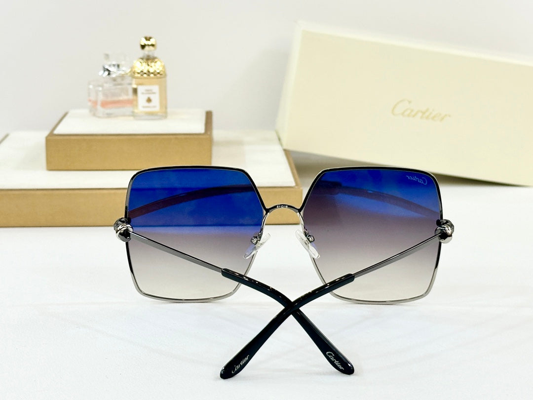 C DE OVERSIZED SQUARE FRAME SUNGLASSES CT0361 IN METAL - Gold/ dark purple