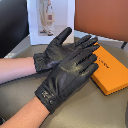 LV GLOVES IN BLACK LAMBSKIN 462318 - L