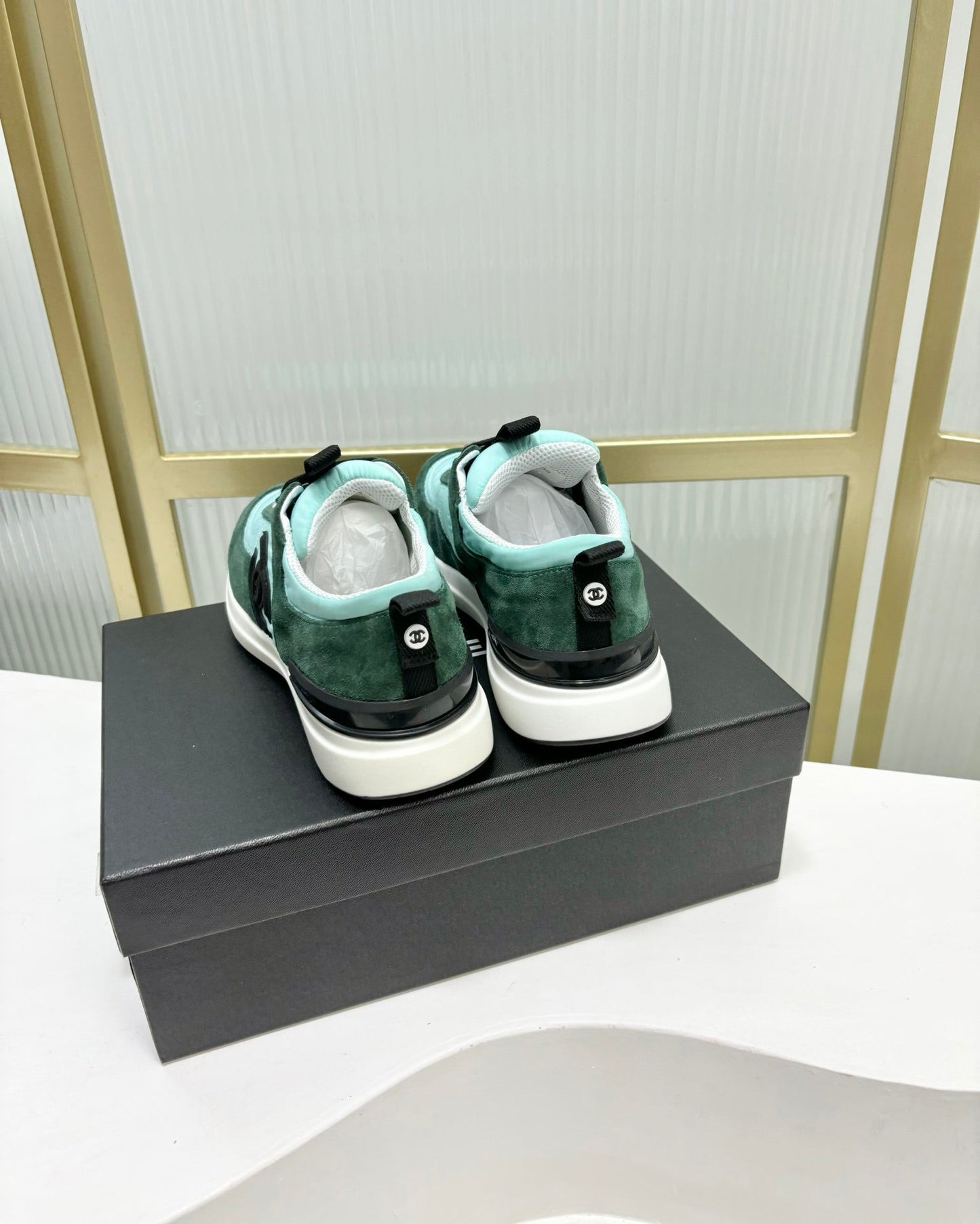 SNEAKER IN GREEN MINT MIX FOREST GREEN SUEDE - 35