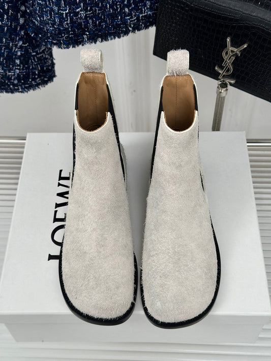 LW CAMPO CHELSEA BOOT WHITE BRUSHED SUEDE - 35