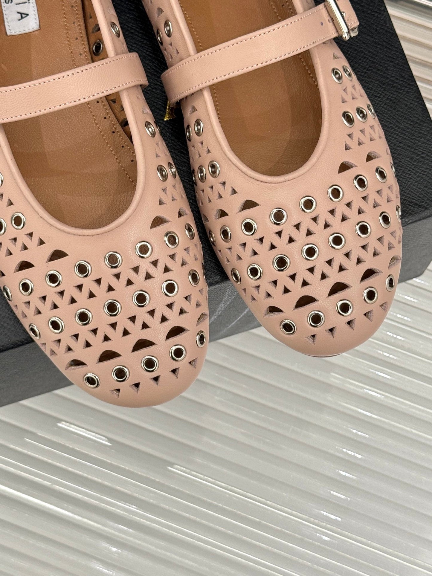 MARY JANE IN PEACH PINK CALFSKIN - 35