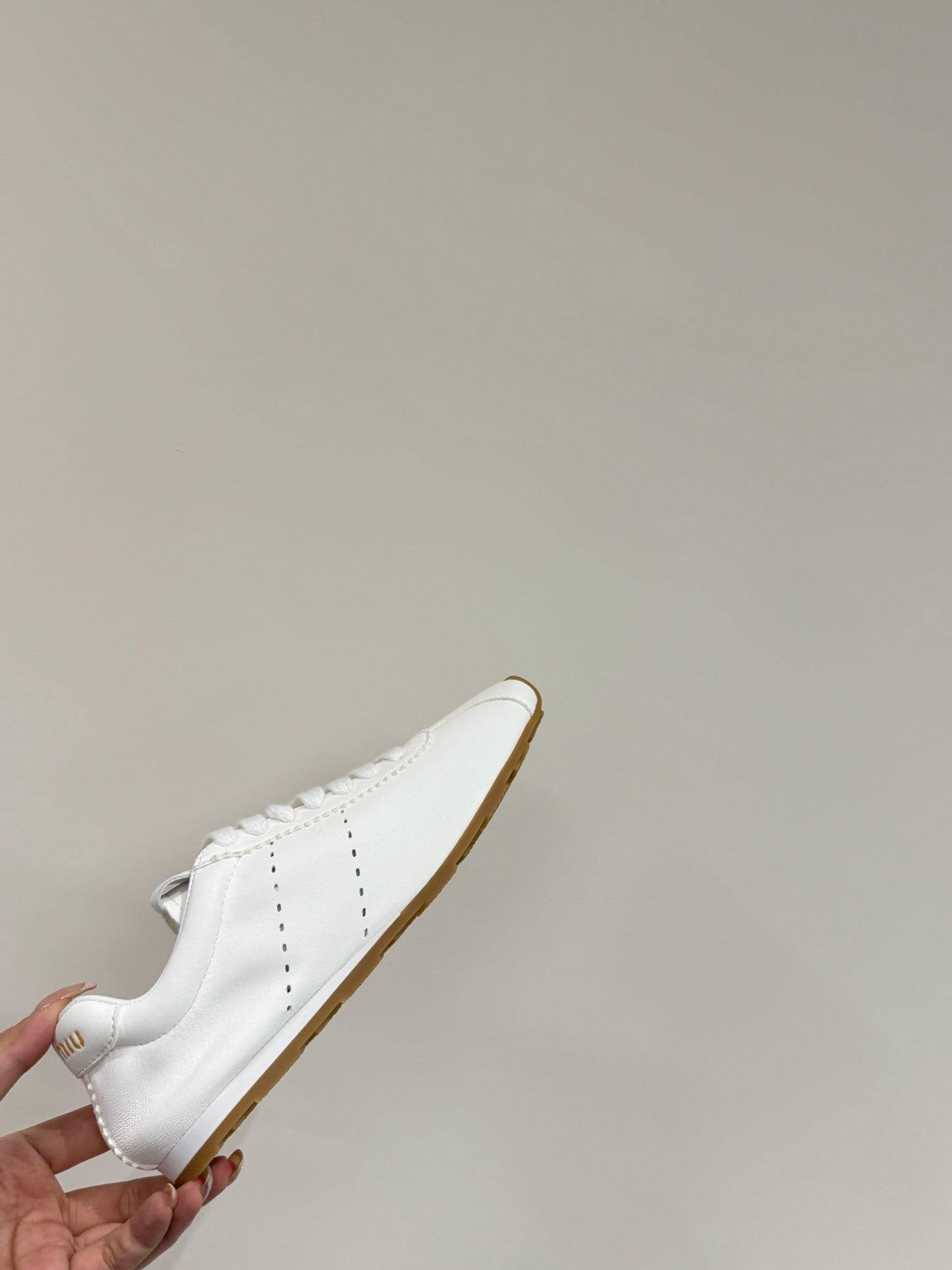 PLUME NAPPA SNEAKERS IN WHITE LAMBSKIN - 35