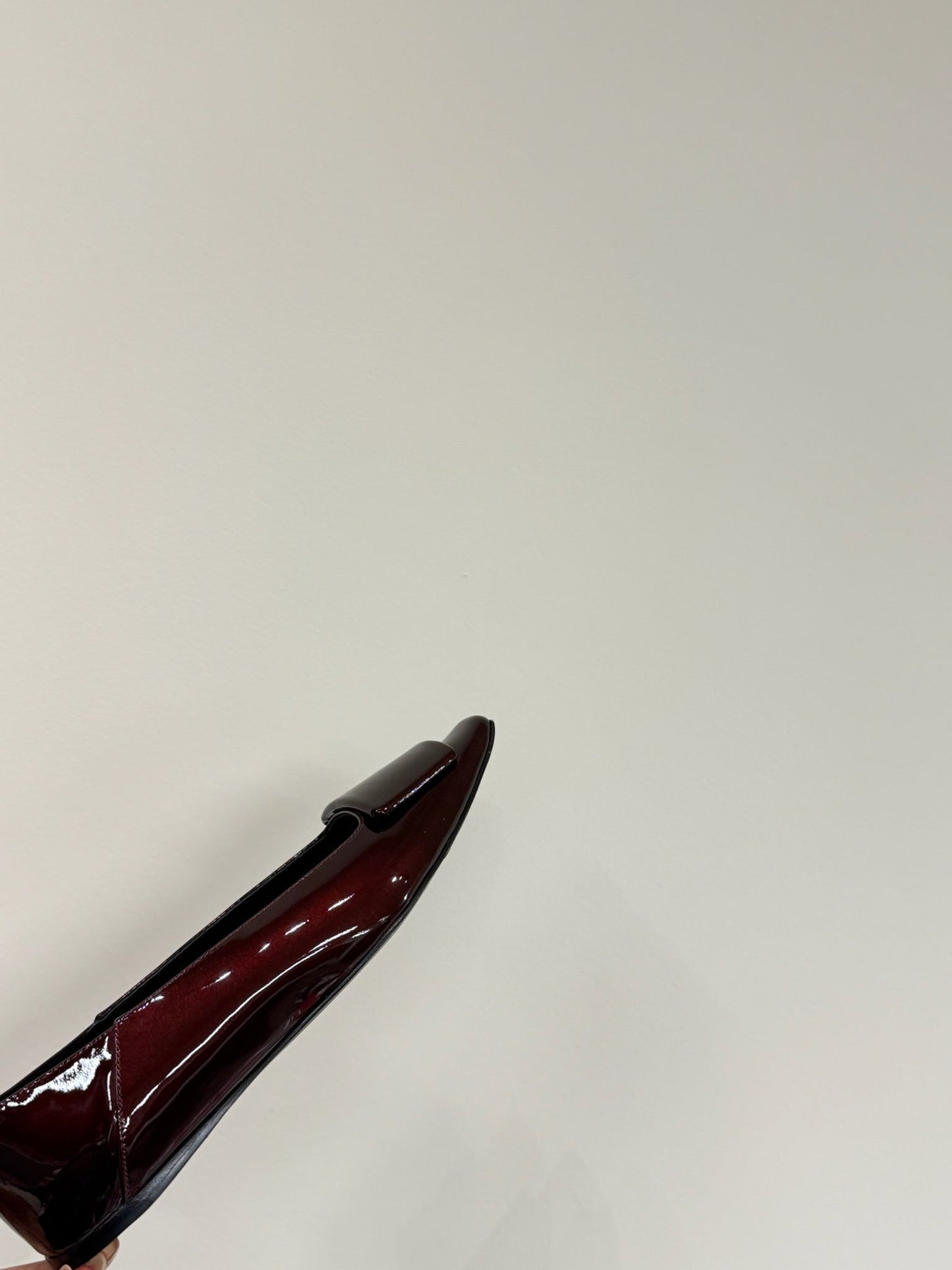 POPPY BALLET FLATS IN GARNET RED GLOSSY LAMBSKIN - 35