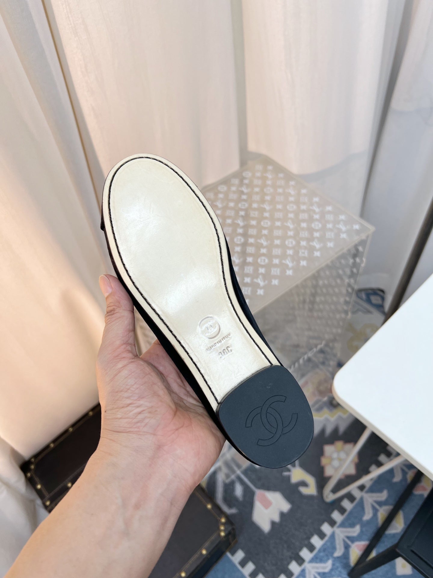 CC MARY JANE FLAT IN BLACK VELVET - 35