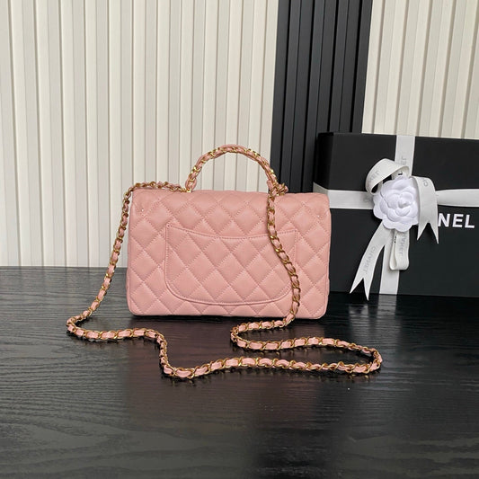 CHANEL 25S FLAP BAG 22 З РОЖЕВОЇ ШКІРИ ТЕЛЯТИ З ФУРНІТУРОЮ ЗІ ЗОЛОТА