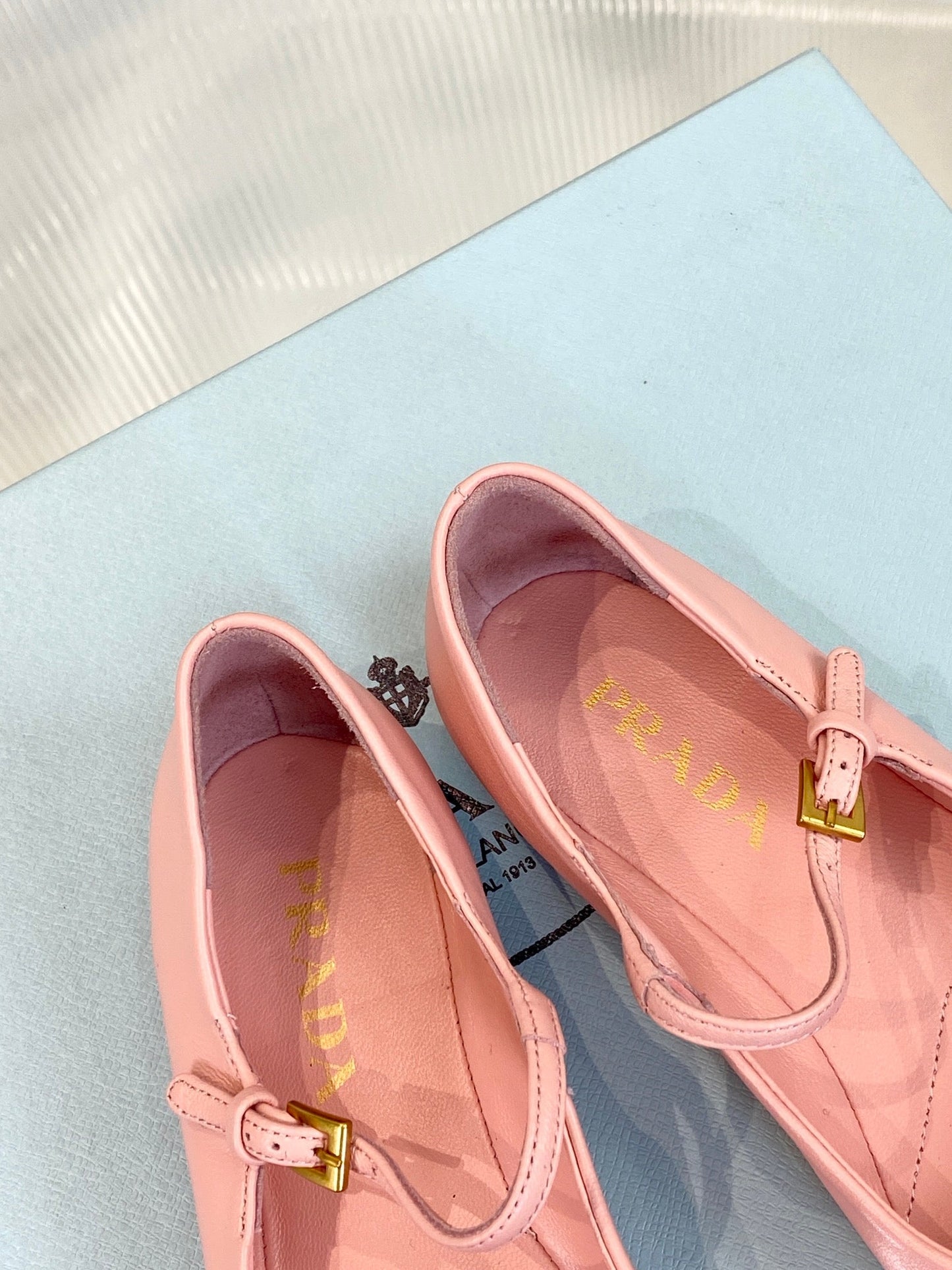 PRA NAPPA MARY JANE FLAT ROSE LAMBSKIN - 35