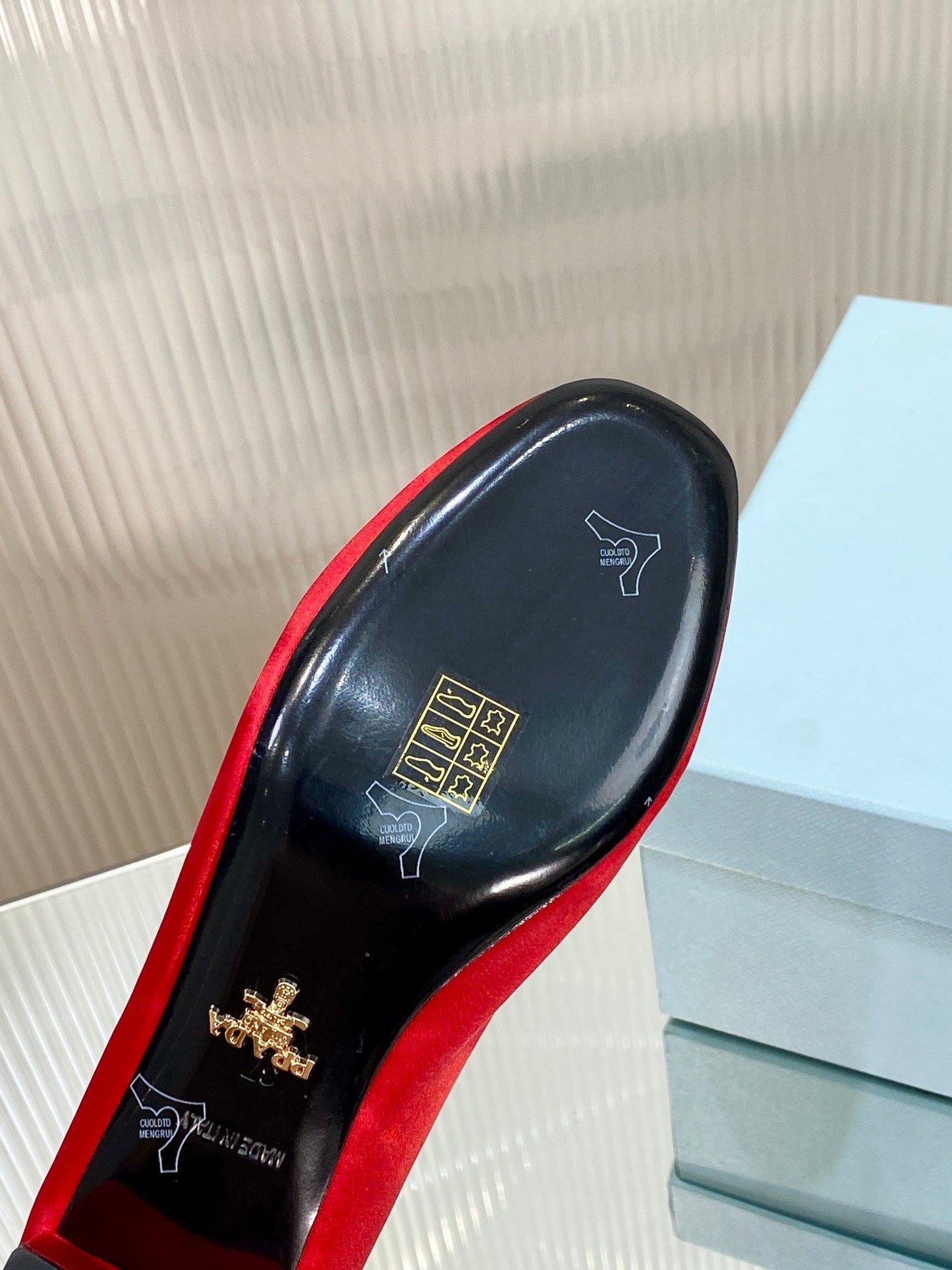 PRA NAPPA MARY JANE PUMPS CRIMSON SATIN - 35