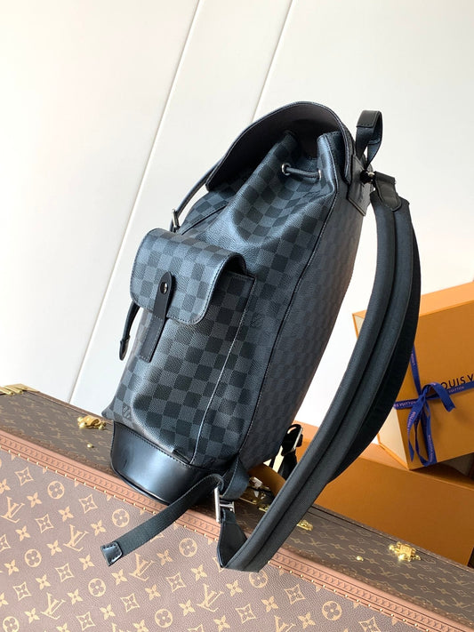 РЮКЗАК CHRISTOPHER MM 47 З ЧОРНОЇ КАНВИ DAMIER GRAPHITE