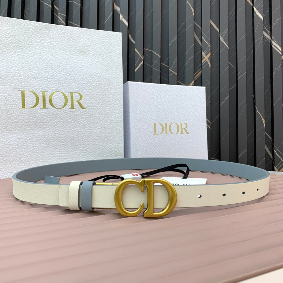 DIOR 25S BELT 20 MM IN STEEL BLUE CALFSKIN 568720 - 30
