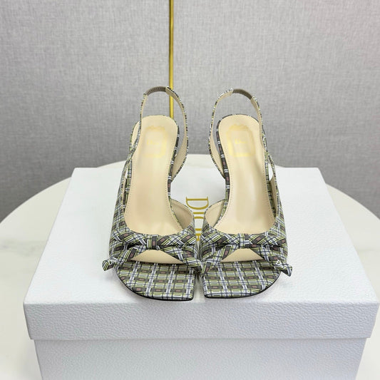DIOR 26S HIGH-HEEL BACK-STRAP SHOES IN MULTICOLOR FABRIC