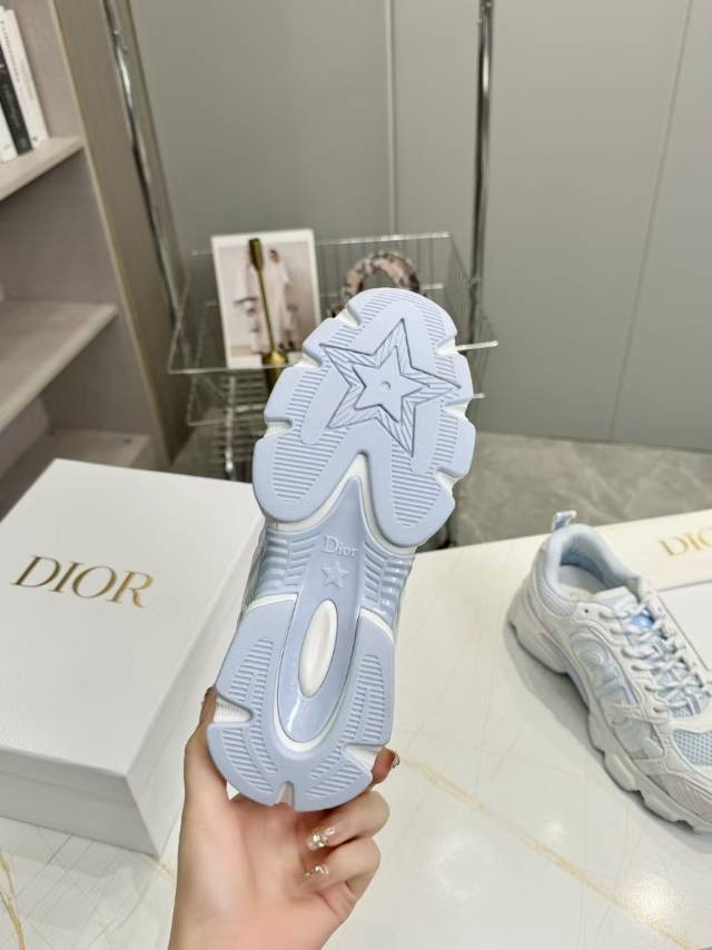 CD CHORONO SNEAKER IN WHITE AND LIGHT BLUE MESH - 35
