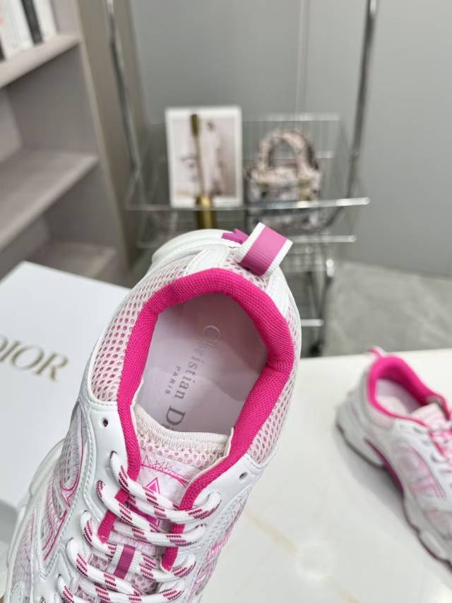 CD CHORONO SNEAKER IN WHITE AND PINK MESH - 35