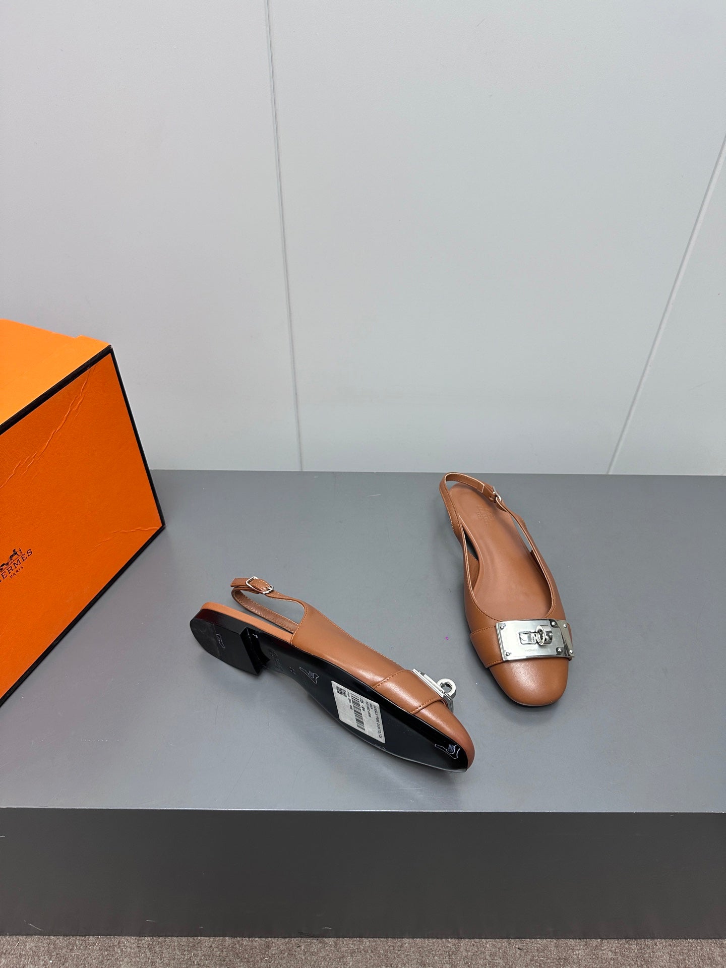 INNOCENTE SLINGBACK IN BRONZE BROWN CALFSKIN - 35