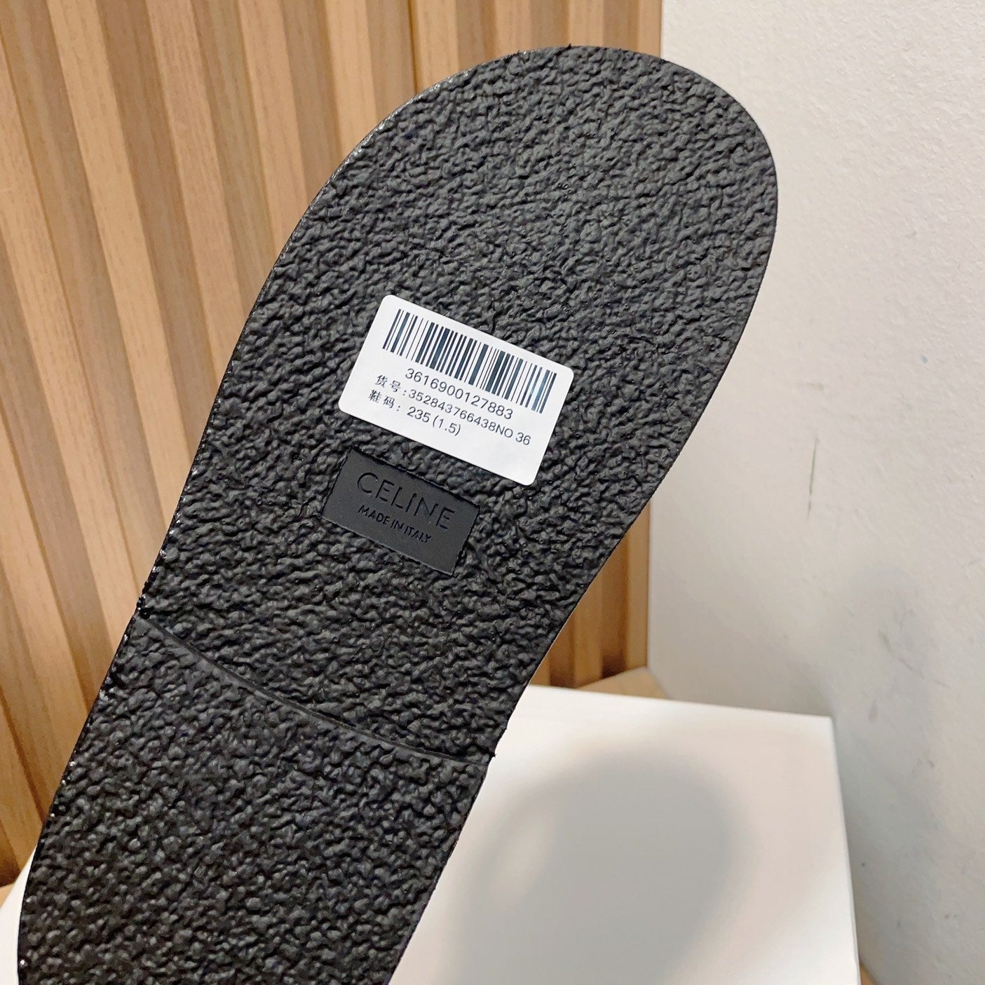 TIPPI SLIDE IN CANVAS & CALFSKIN NATURAL WHITE / BLACK - 35