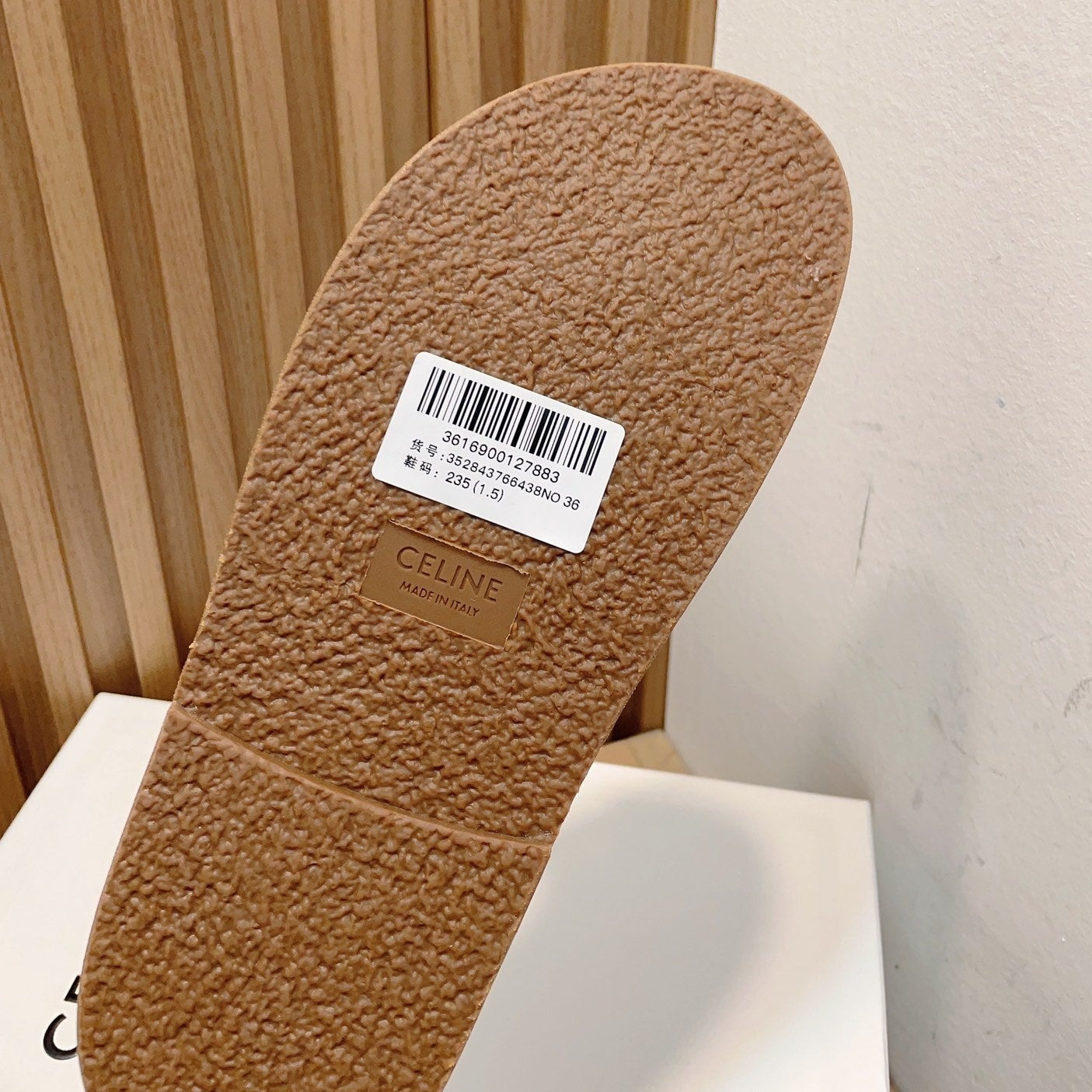 TIPPI SLIDE IN CANVAS & CALFSKIN NATURAL WHITE / TAN - 35