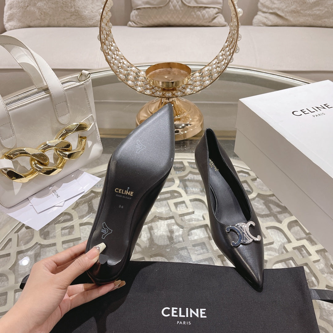 HIGH-HEELS 5 CM IN BLACK CALFSKIN - 34