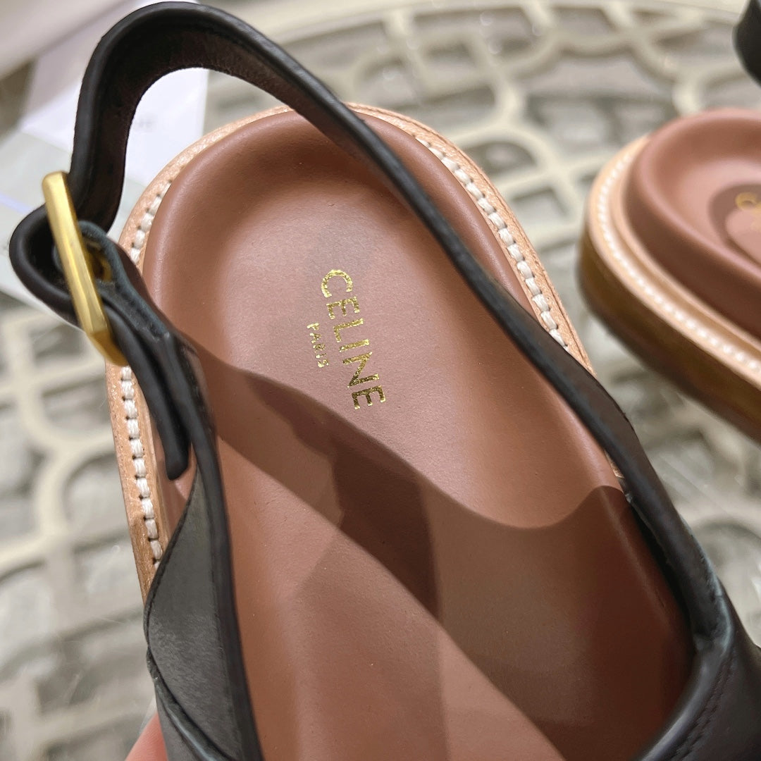 TIPPI TRIOMPHE SANDAL IN BLACK CALFSKIN - 35