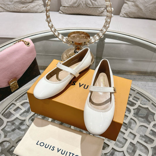 MARY JANE SHOES IN WHITE PATENT CALFSKIN - 35