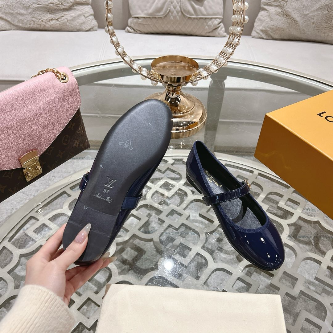 MARY JANE SHOES IN AEGEAN BLUE PATENT CALFSKIN - 35