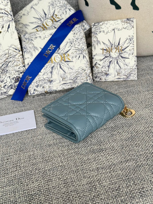 ГАМАНЕЦЬ MINI LADY GARDENIA 11 З ТЬМЯНО-СІРОЇ ПРОШИТОЇ ТЕЛЯЧОЇ ШКІРИ