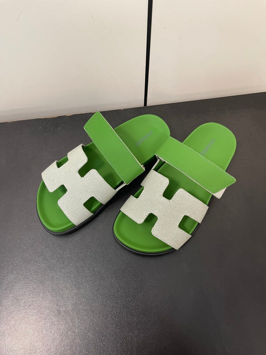 CHYPRE SANDAL GREEN MIX CREAM CALFSKIN - 35