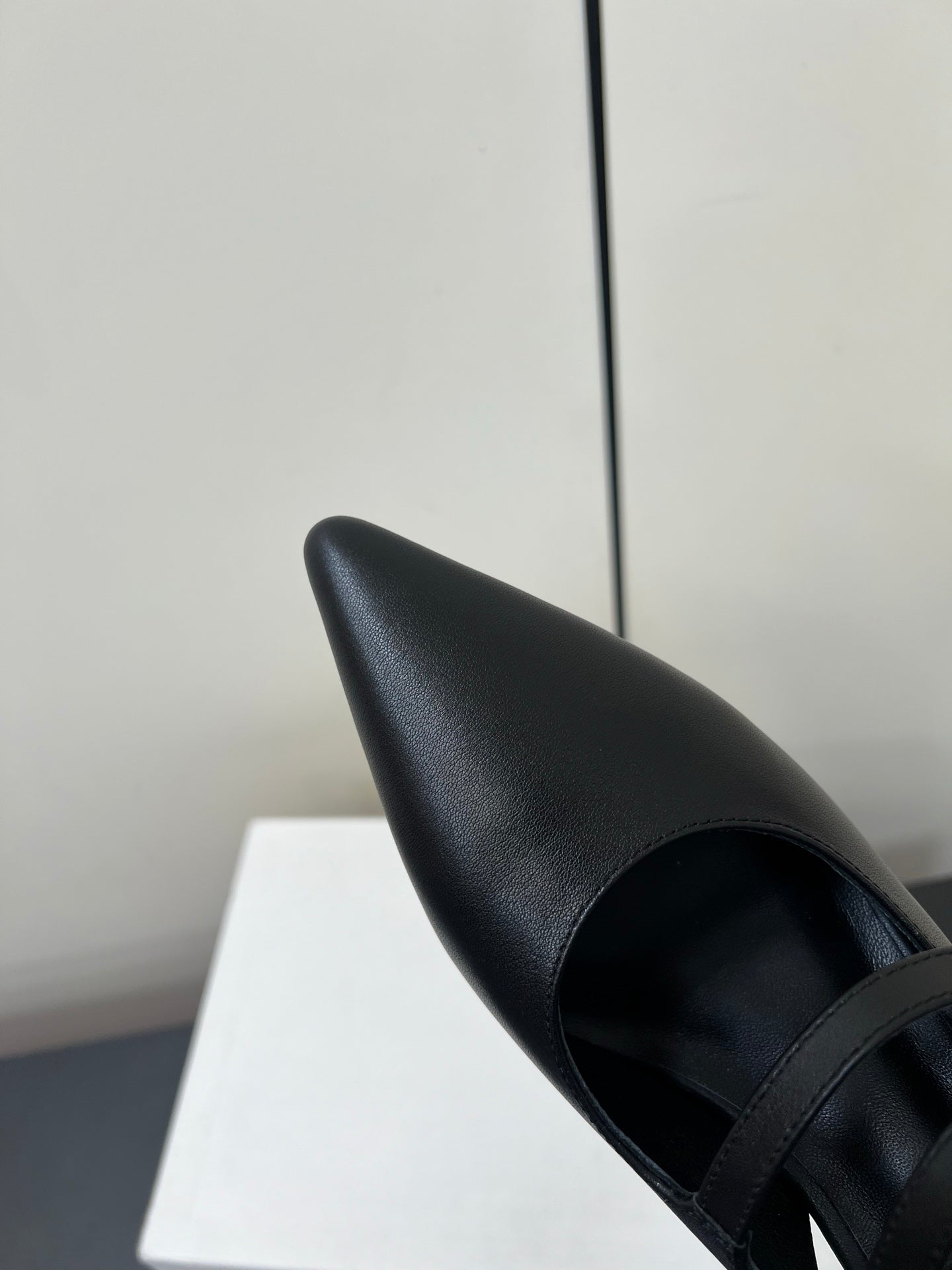 JUDY DOUBLE STRAP MARY JANE SLINGBACK IN BLACK SMOOTH CALFSKIN - 34