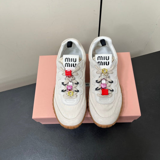 TYRE SNEAKERS IN OFF WHITE TECHNICAL FABRIC AND SUEDE WITH STICKER - 34
