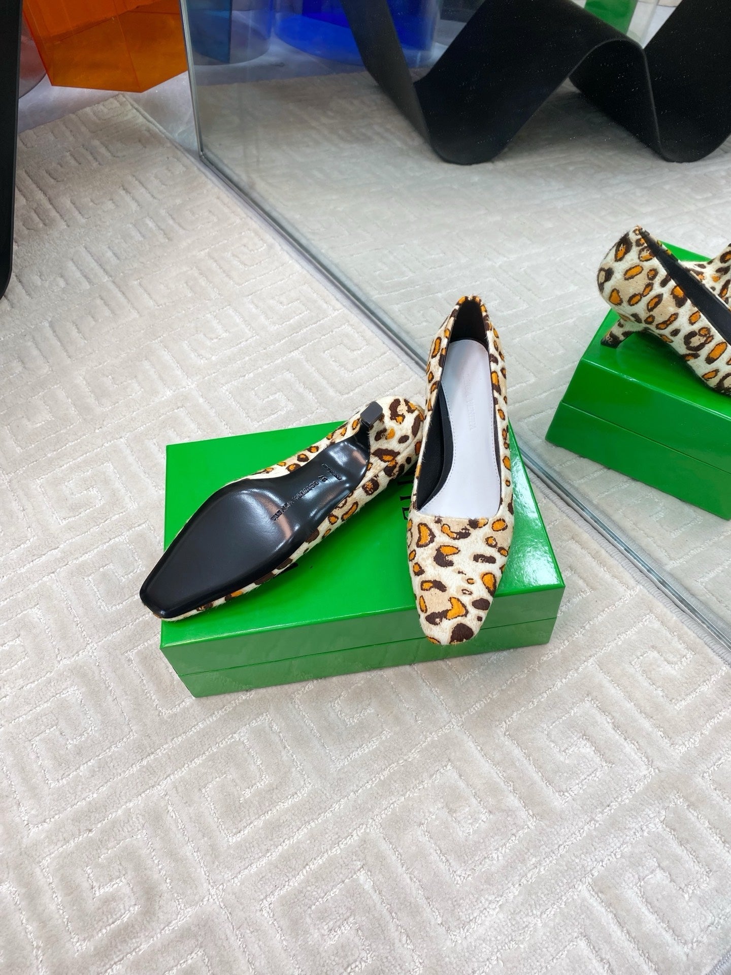 BOOGIE JAGUAR-PRINTED CALF HAIR PUMPS 45 MM LEOPARD PATTERN - 35