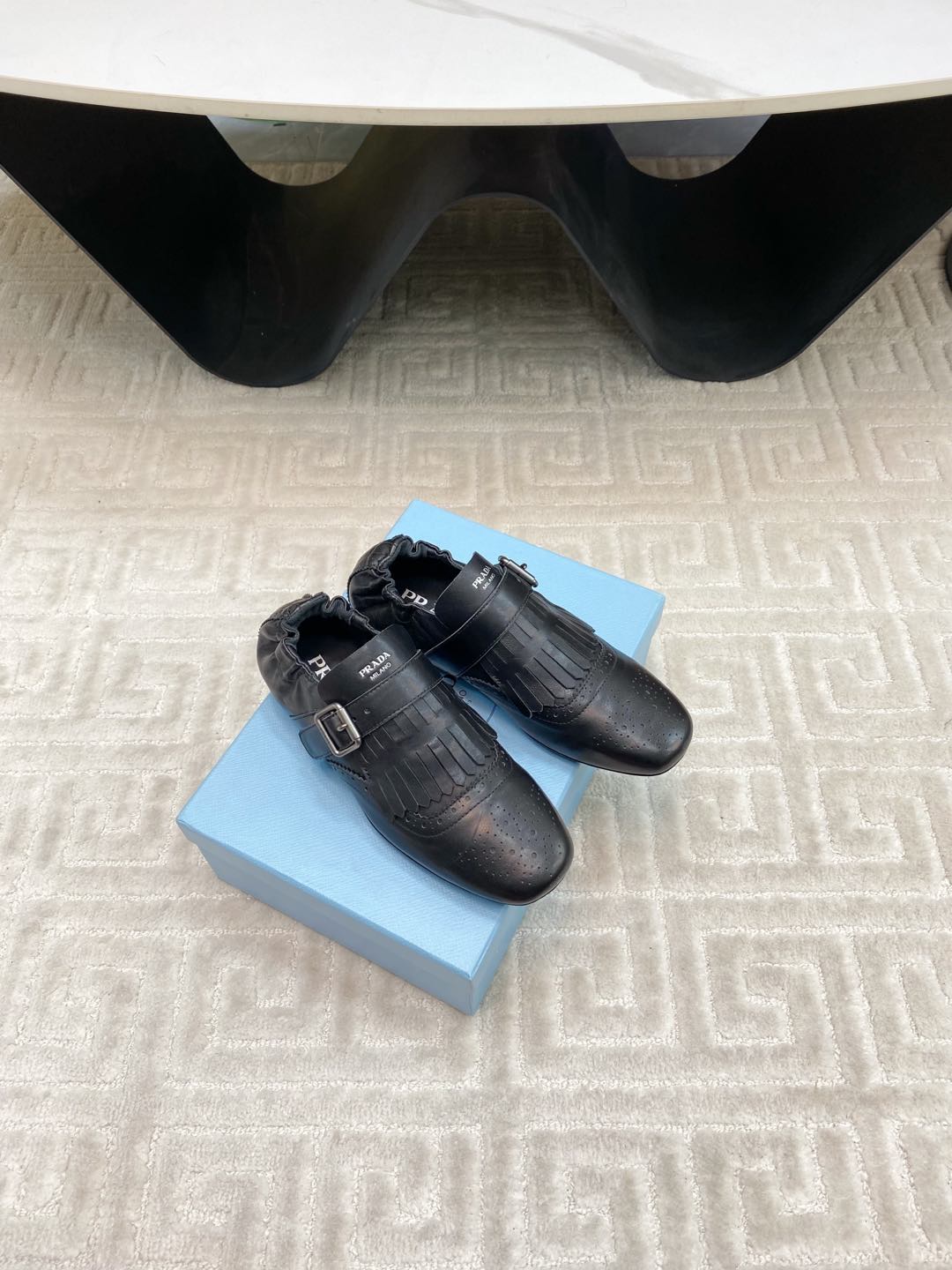 TASSEL LOAFERS IN BLACK LAMBSKIN - 35