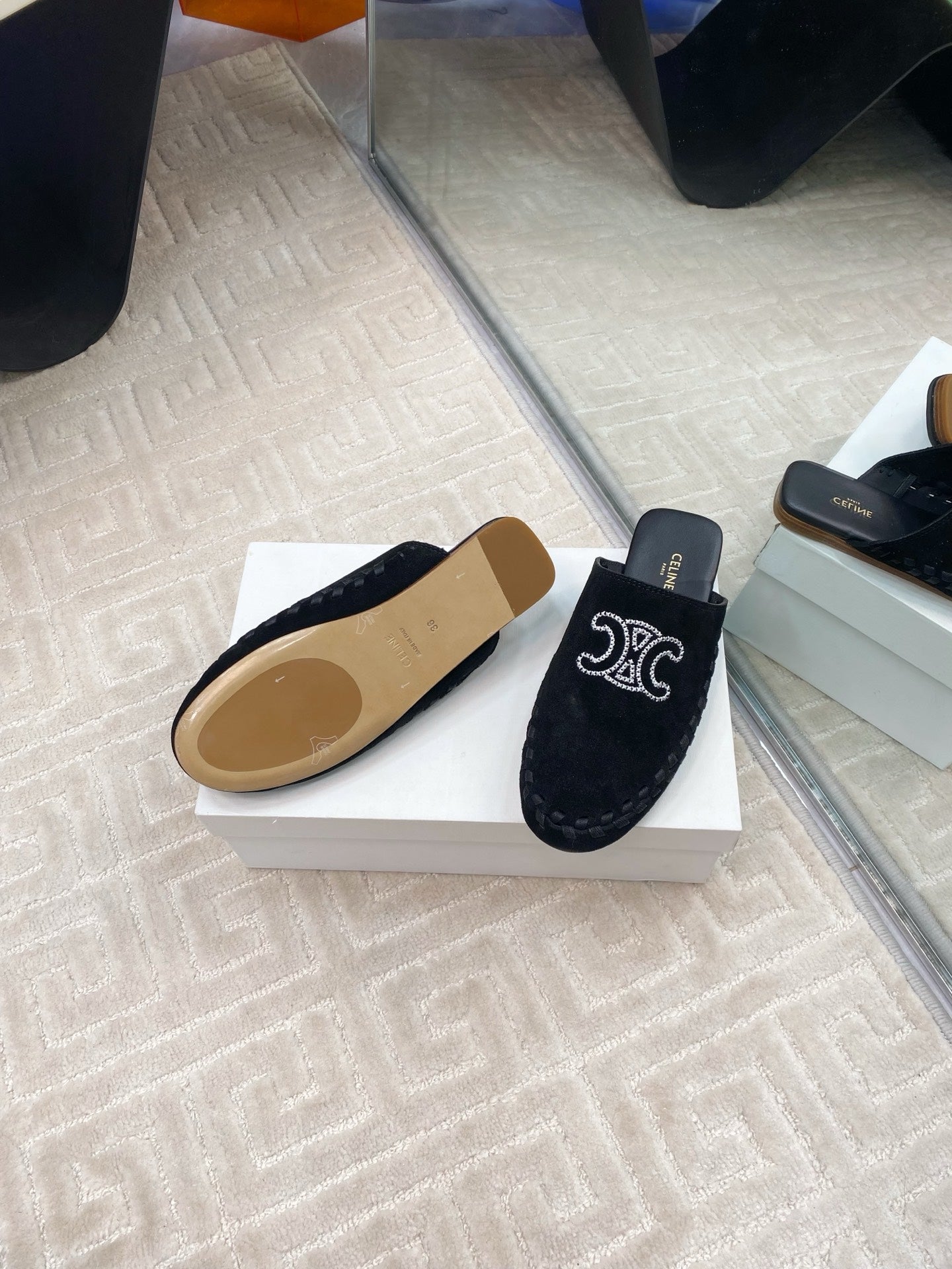 MARLOU MULE IN BLACK SUEDE - 35