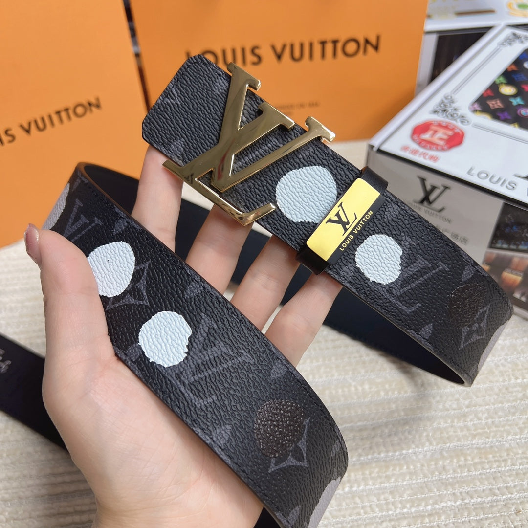 LV 25S BELT 38 MM IN DARK CHARCOAL GRAY CALFSKIN 593280 - 26-28