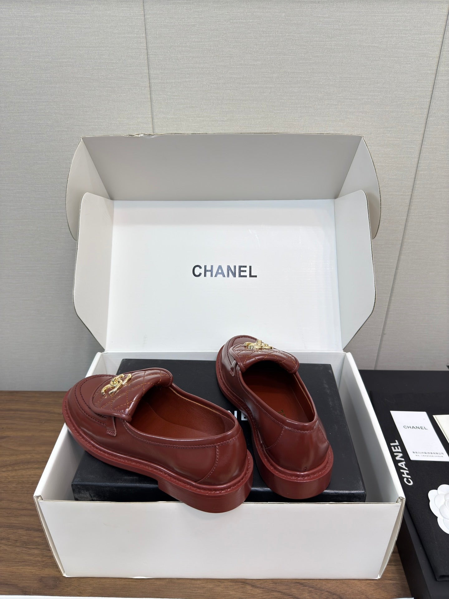MOCCASIN 2.5 CM IN JAM RED PREMIUM LAMBSKIN - 35