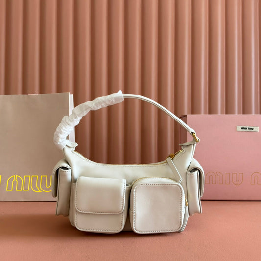 СУМКА POCKET HANDBAG 21 З БІЛОЇ ТЕЛЯЧОЇ ШКІРИ