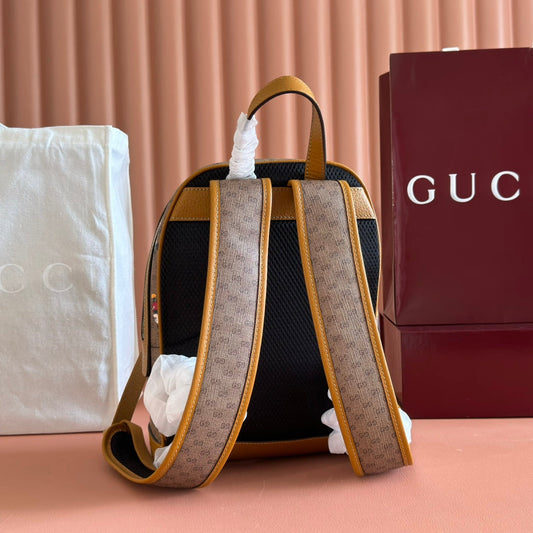 РЮКЗАК GUCCI DONALD MICKEY МАЛИЙ 29 КАРАМЕЛЬНИЙ З ТЕЛЯЧОЇ ШКІРИ