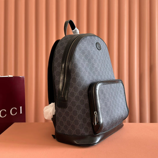 Рюкзак GUCCI 25S SUPREME 41 СМ З ТЕМНО-СІРОЇ ТЕЛЯЧОЇ ШКІРИ