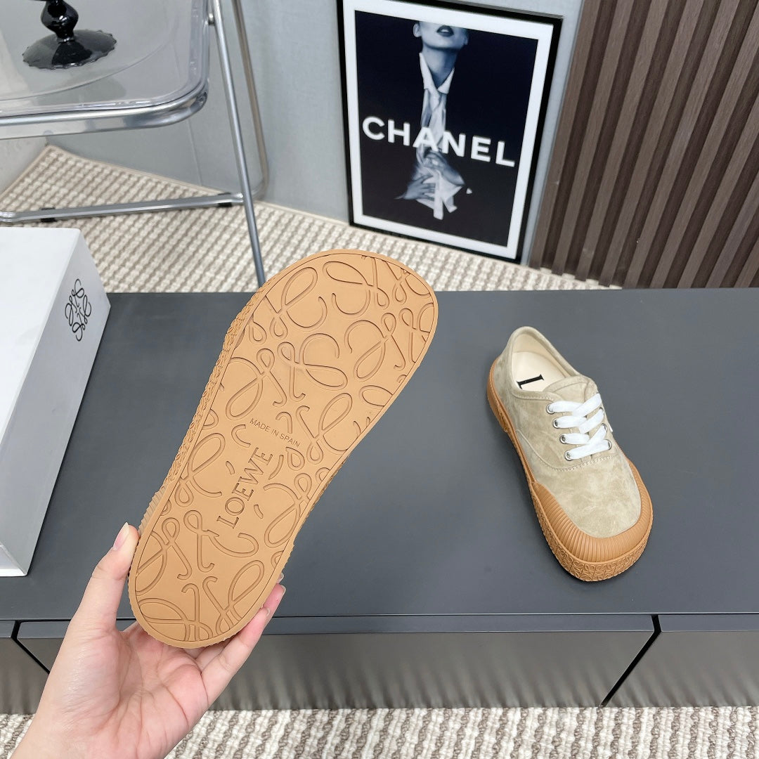 TERRA VULCA LACE-UP SNEAKER IN SAND BROWN SUEDE - 35
