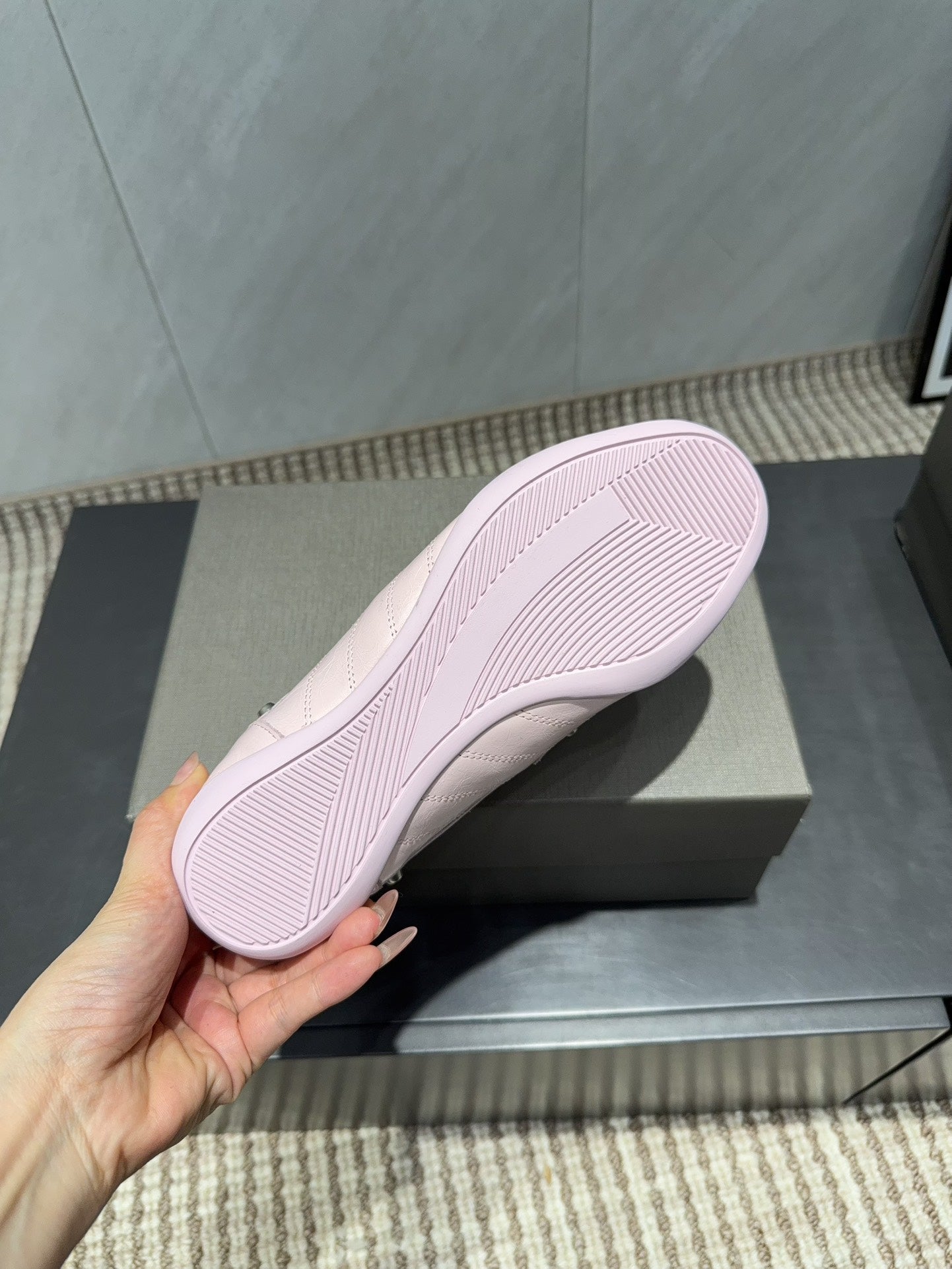BALENCIAGA 25S SNEAKER IN LIGHT PINK CALFSKIN - 35