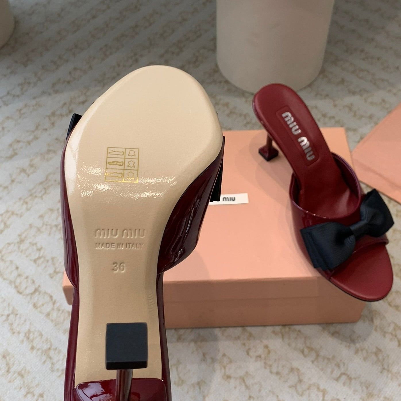 Ruby High - Heels With Black Bow Calfskin - 35
