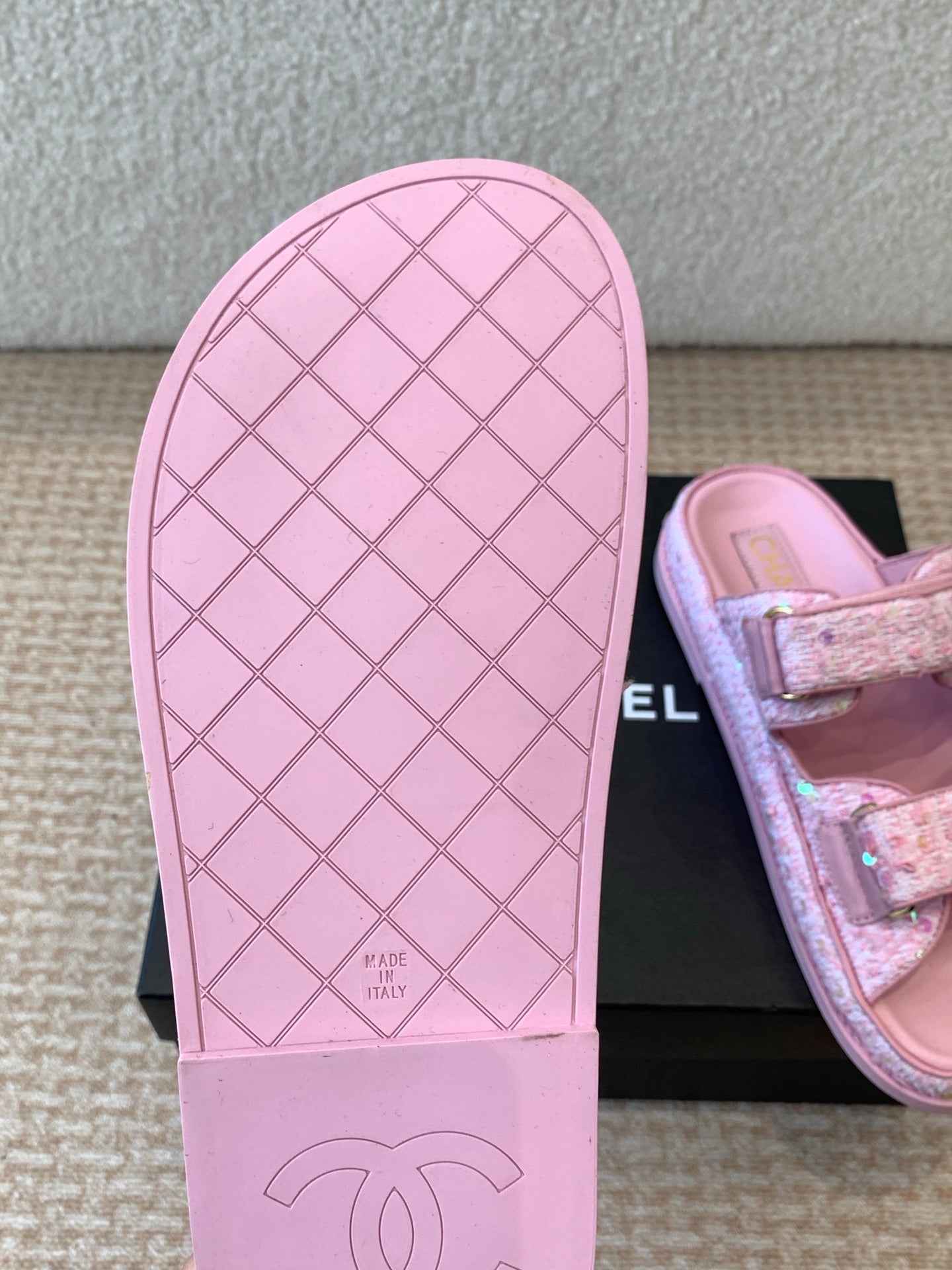DAD SANDAL IN BRIGHT PINK FABRIC WITH SEQUINS MULE - 35