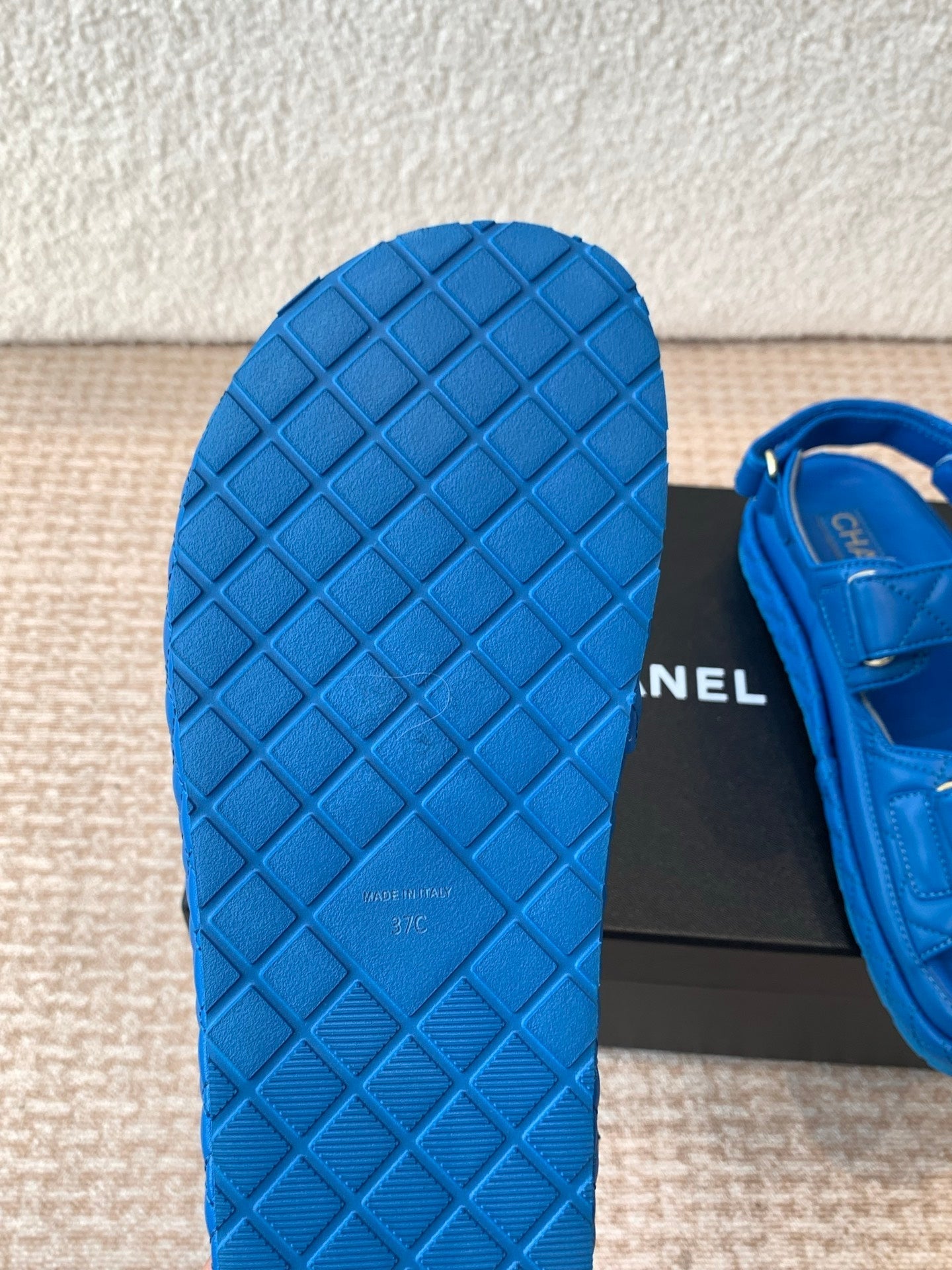 DAD SANDAL IN COBALT BLUE CALFSKIN - 35