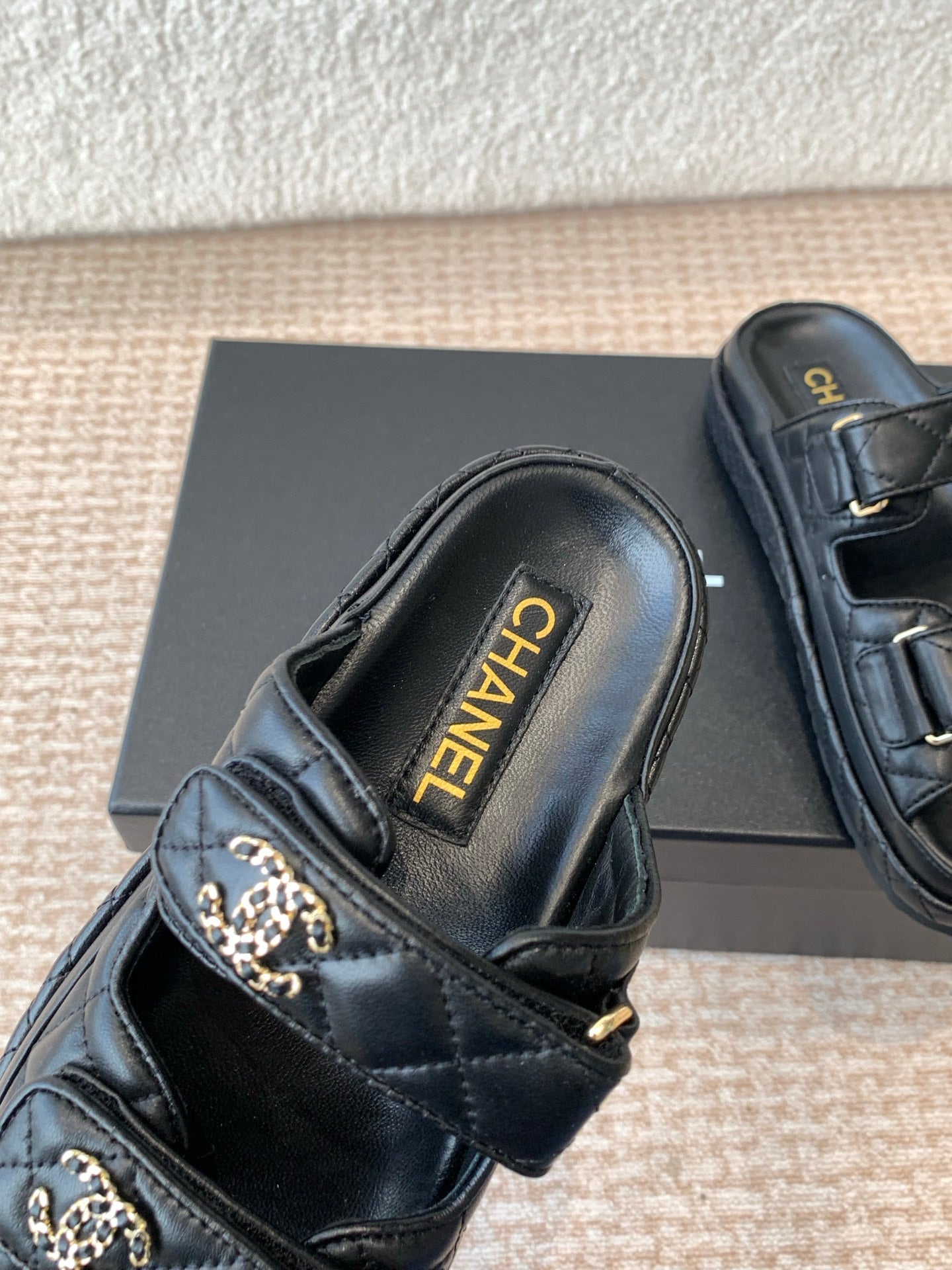 DAD SANDAL IN BLACK CALFSKIN MULE - 35
