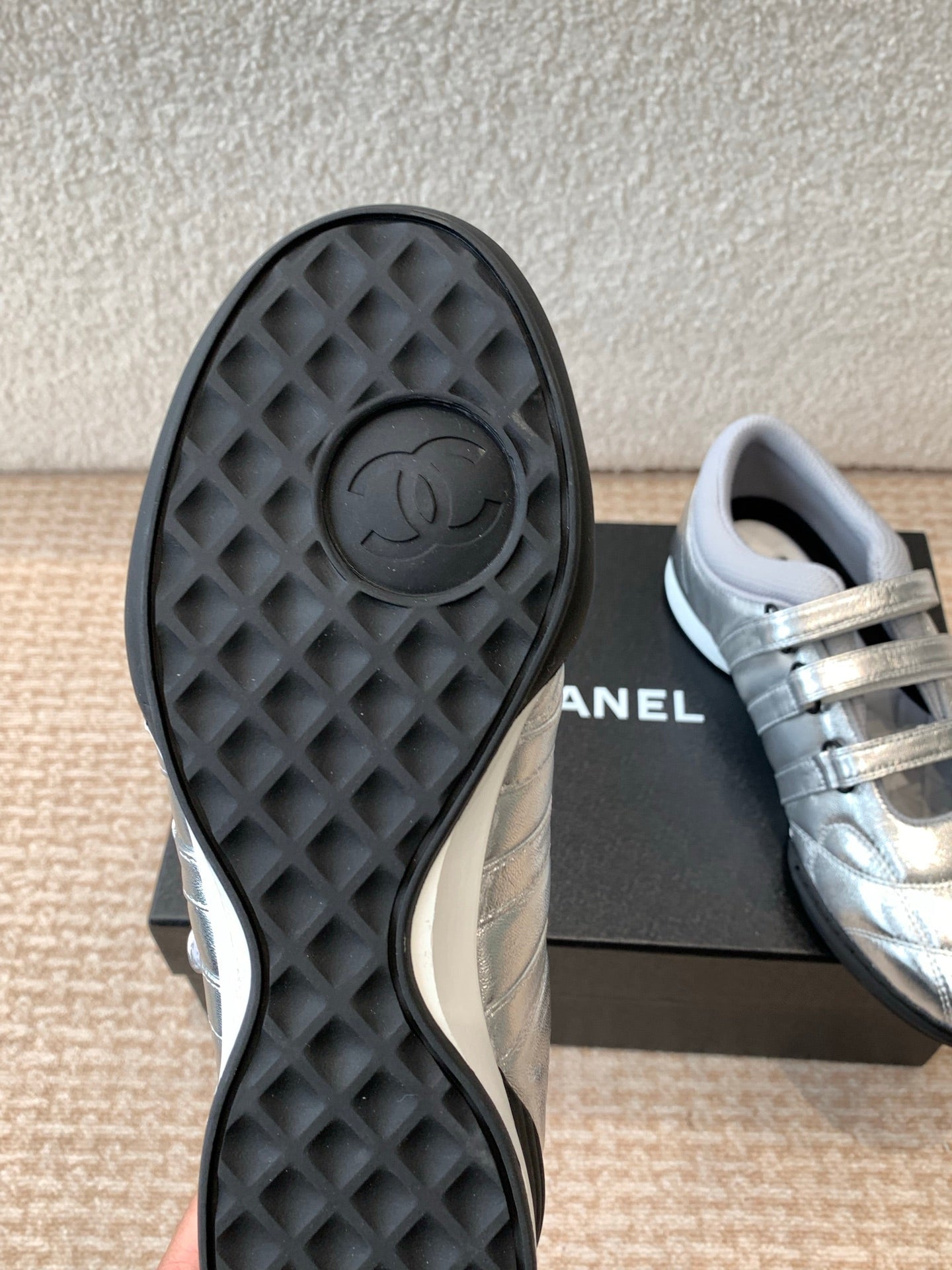MARY JANE SNEAKERS IN SILVER LAMBSKIN - 35