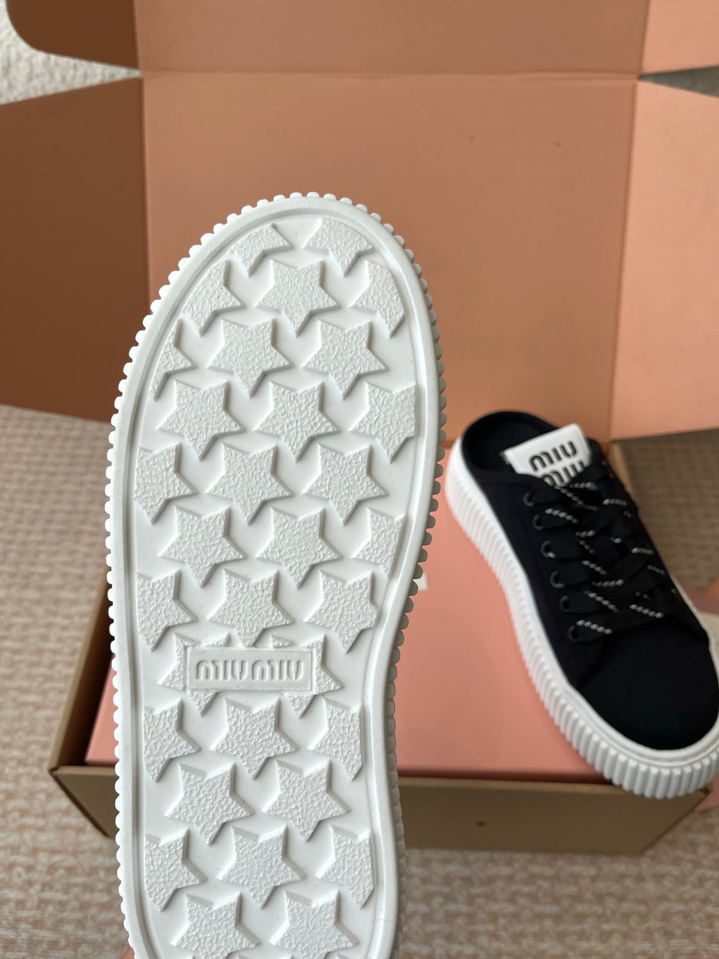 WASH SNEAKER MULES IN BLACK DENIM - 35