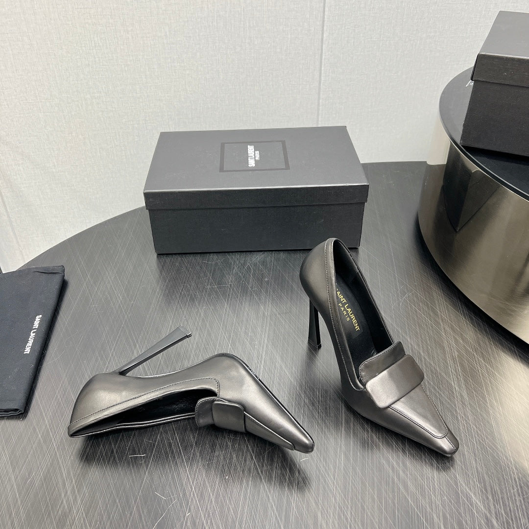 D'ORSAY PUMPS IN BLACK SMOOTH LAMBSKIN - 34