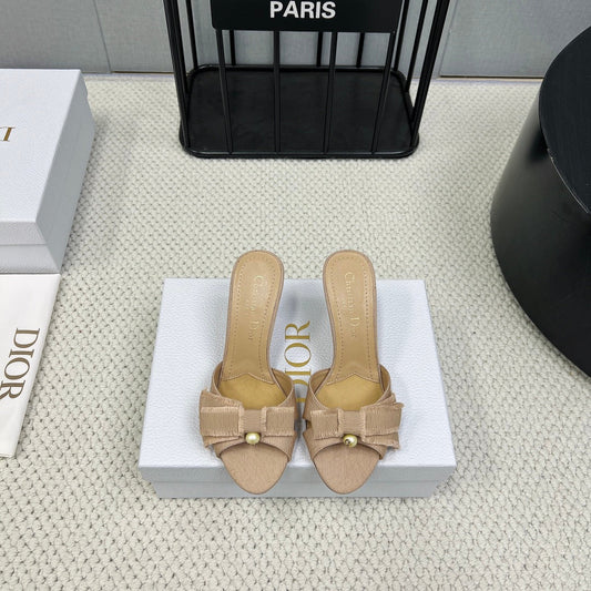 HIGH ADIORABLE MULE IN BISQUE BEIGE FABRIC - 35