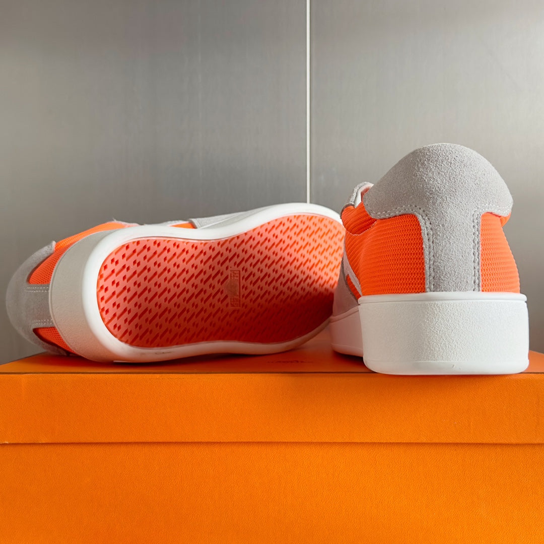 BOOMERANG SNEAKERS LIGHT GRAY MIX ORANGE SUEDE - 35