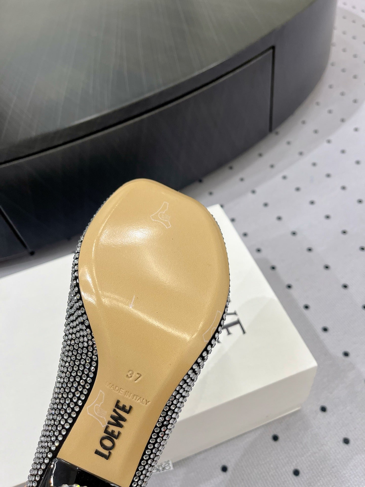Loew pump 100 in suede and allover rhinestones black - 35